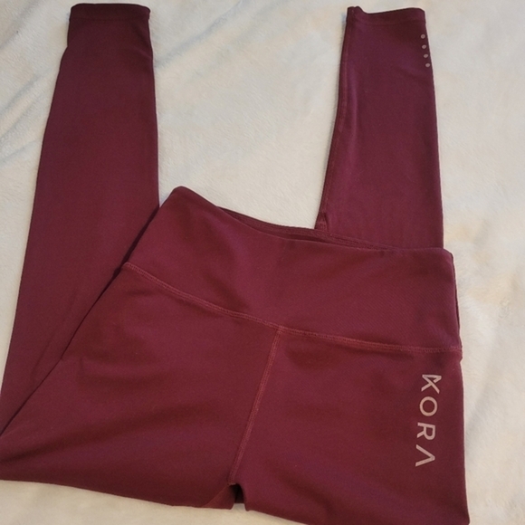 Kora Athletic Workout Leggings‎ Maroon Women's Size  Small - Picture 13 of 13